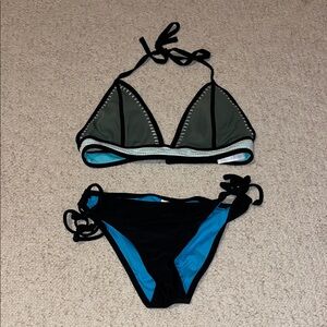 Women’s Green and Black Bikini Set